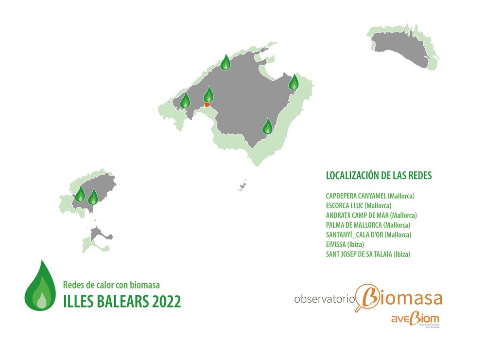 redes de calor con biomasa en BALEARES observatorio avebiom 2022